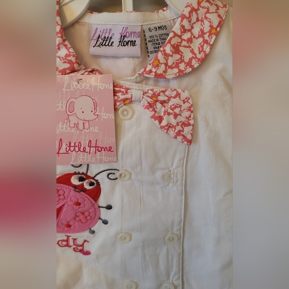 Little home baby girl 6-9 mos cotton skirt suit - daddy's little ladybug - Picture 6 of 8